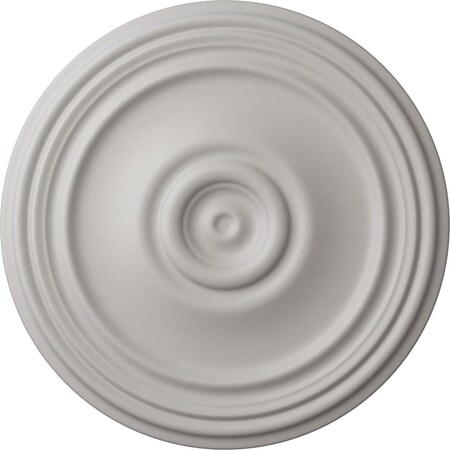 Ekena Millwork Reece Ceiling Medallion (Fits Canopies up to 6 3/4"), Hand-Painted Ultra Pure White, 21"OD x 1 1/4"P CM21REUWF